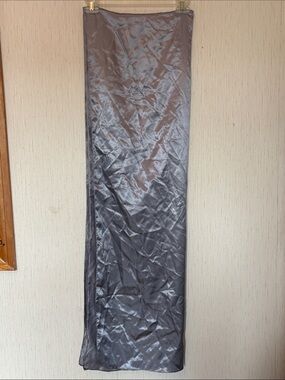Satin Long Shawl in Shimmery Gray